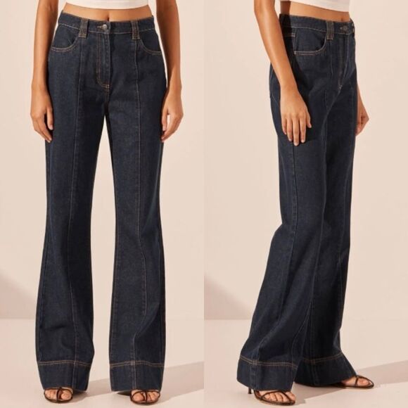 NWT Habitual Pin-tuck Dark Wash Straight Leg Denim Jeans - Picture 1 of 10